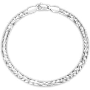 Silver Bracelets for Mens, 925 Sterling Silver Cuban Figaro Rope Snake Link Chain Silver/Gold Bracelets for Men (7-9inch) in Saudi Arabia