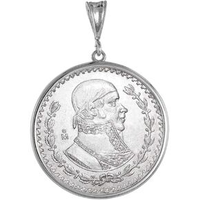 Sterling Silver Mexican 1 Peso Bezel 34 mm Coins Prong Back Round Edge Coin NOT Included in Saudi Arabia