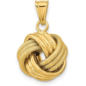 14k Yellow Gold Polished Textured Love Knot Pendant 18 mm x 16 mm in Saudi Arabia