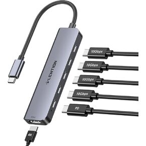 LENTION 2FT Long Cable USB C Hub with 4 x USB C Ports (USB-C 3.2 Gen 2, 10 Gbps), 100W PD Charging, USB C Spilltier Adapter Compatible with 2024-2016 MacBook Pro, New Mac Air, More (CE31s, Space Gray) in Kuwait