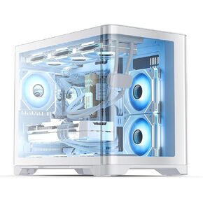 AsiaHorse ATX PC Case Dual Chamber 180° Full View Tempered Glass Gaming PC Case with Type-C Port, 360mm Radiator Support,RTX 40 Compatible, High Airflow Mid-Tower ATX PC Case. in Kuwait