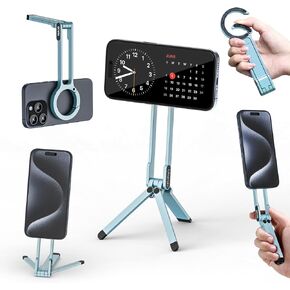ULANZI MA30 Magnetic Phone Tripod Stand for iPhone - Aluminium Maglock Smartphone Mini Tripod Pocket Cell Phone Stand Dual-Sided Magnet Quick Mount Compatible with iPhone 16 15 14 13 12 Magsafe in Kuwait