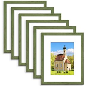 PEALSN 11x17 Picture Frame Set of 6, Display Pictures 8x12 with Mat or 11 x 17 Without Mat for Wall Mounting Display, Photo Frames Collage for Wall Decor, Black. in Kuwait