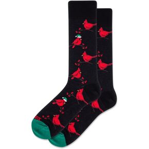 جوارب Hot Sox Xmas Cardinal Crew، زوج واحد، أسود، 10-13 in Saudi Arabia