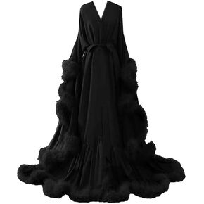 ريشة الحرير الساتان الزفاف رداء طويل الزفاف وشاح عيد الميلاد الوهم البشكير ملابس خاصة الملابس الداخلية النساء مثير ثوب النوم in Kuwait