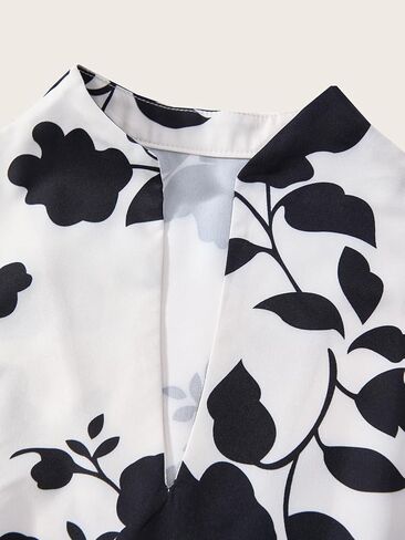 Women's Summer Floral Sleeveless Blouses Dressy Casual Notch V Neck Work Tops in Saudi Arabia