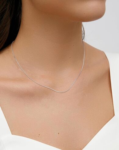 925 Sterling Silver Chain Box Chain Necklace Upgraded Spring-Ring Clasp Thin & Sturdy Sterling Silver Necklace for Women Men 16/18/20/22 Inch in Saudi Arabia