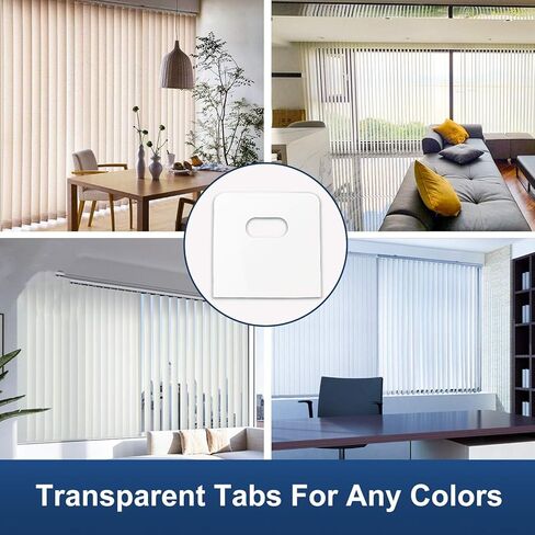 32-Piece Vertical Blind Repair Tabs, 16 Sets Clear PVC Blind Fixers for Replacement Slats, Strong Adhesive, Universal Fit in Saudi Arabia