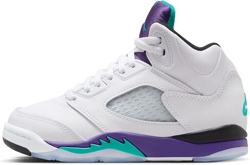 حذاء Air Jordan 5 Retro Grape Preschool Lifestyle (أبيض/زمردي جديد/عنب ثلجي/أسود) in Kuwait