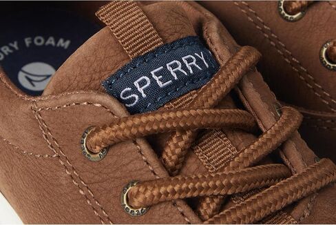 حذاء رياضي كاجوال للأولاد من Sperry Spinnaker قابل للغسل - جلد/قماش قابل للغسل في الغسالة، راحة من الإسفنج الذكي، نعل خارجي مطاطي لا يترك علامات in Kuwait