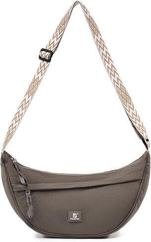 Pomelo Best Nylon Sling Crossbody Bag for Women and Men, Lightweight Dumpling Bag with Guitar Strap, Half Moon Shoulder Bags for Travel Sport Hiking Daily in Kuwait