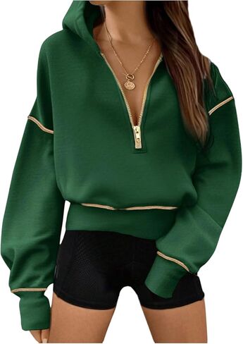 SweatyRocks Zip Up Hoodies for Women 2025 Fall Fashion Pullover Sweatshirt Thermal Lined Tops in Saudi Arabia