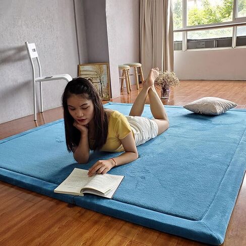 Coral Velvet MatArea Rugs,Yoga Mat Exercise Pads,children'sLarge Foldable Play Mat, Extra Soft Activity Floor Mat Playroom Bedroom-F-120 * 200cm in Saudi Arabia