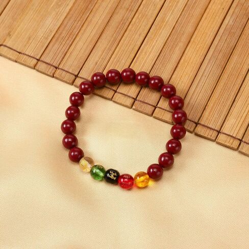 Feng Shui Bracelet for Men Women, Red Cinnabar Bracelet Prayer Beads Protection Bracelet Jewelry Gifts Meaning to Attract Wealth and Good Luck (8mm) in Saudi Arabia