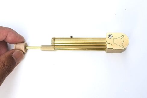 Super Shaka Brass Portable, Longer Stem, Larger Storage Pod than Original Proto, Easy Open Tar Trap Closeable Lid Solid Brass Innovative All-in-One Design Made in Hawaii in Saudi Arabia