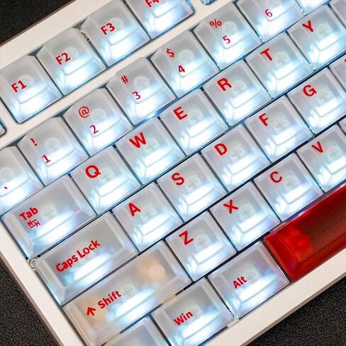 mintcaps Transparent Keycaps - Clear Keyboard Keycaps PC Cherry Profile Brown Keycap Set 153 Keys Shine Through Key Cap for Cherry Gateron Mx Switches Mechanical Keyboard in Saudi Arabia
