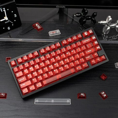mintcaps Transparent Keycaps - Clear Keyboard Keycaps PC Cherry Profile Brown Keycap Set 153 Keys Shine Through Key Cap for Cherry Gateron Mx Switches Mechanical Keyboard in Saudi Arabia