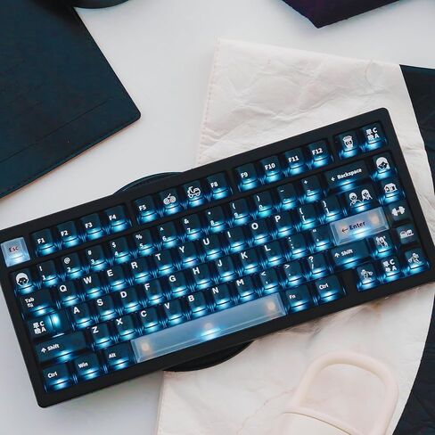 mintcaps Transparent Keycaps - Clear Keyboard Keycaps PC Cherry Profile Brown Keycap Set 153 Keys Shine Through Key Cap for Cherry Gateron Mx Switches Mechanical Keyboard in Saudi Arabia