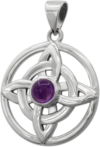 Moonlight Mysteries Amethyst Witches Knot Pendant - .925 Sterling Silver Wiccan Witchcraft Jewelry - (1 Inch Diameter) in Saudi Arabia