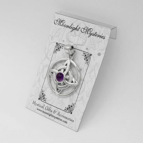 Moonlight Mysteries Amethyst Witches Knot Pendant - .925 Sterling Silver Wiccan Witchcraft Jewelry - (1 Inch Diameter) in Saudi Arabia