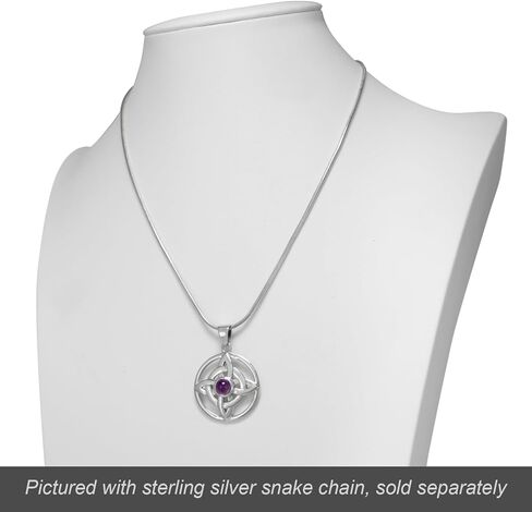 Moonlight Mysteries Amethyst Witches Knot Pendant - .925 Sterling Silver Wiccan Witchcraft Jewelry - (1 Inch Diameter) in Saudi Arabia