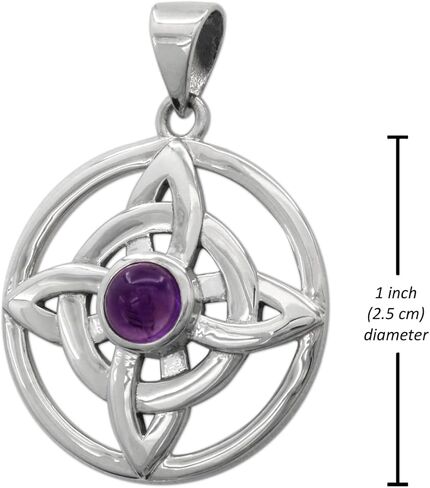Moonlight Mysteries Amethyst Witches Knot Pendant - .925 Sterling Silver Wiccan Witchcraft Jewelry - (1 Inch Diameter) in Saudi Arabia