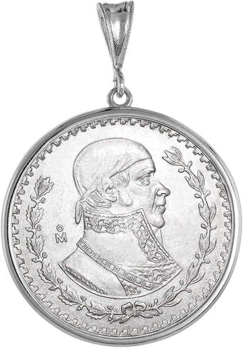 Sterling Silver Mexican 1 Peso Bezel 34 mm Coins Prong Back Round Edge Coin NOT Included in Saudi Arabia