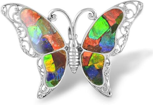 Starborn Ammolite and Sterling Silver Butterfly Pendant in Saudi Arabia