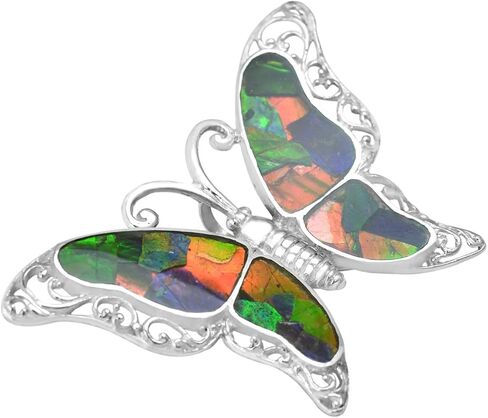 Starborn Ammolite and Sterling Silver Butterfly Pendant in Saudi Arabia