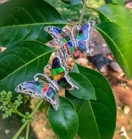 Starborn Ammolite and Sterling Silver Butterfly Pendant in Saudi Arabia