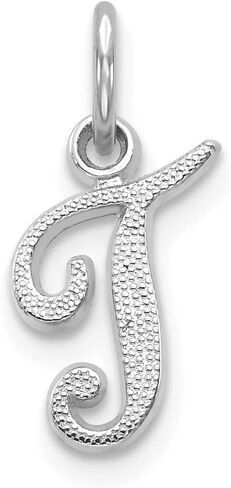 Roy Rose Jewelry 14K White Gold Initial Letter T Charm Pendant in Saudi Arabia
