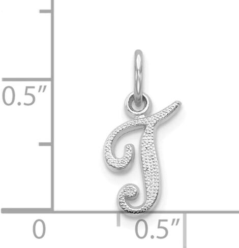 Roy Rose Jewelry 14K White Gold Initial Letter T Charm Pendant in Saudi Arabia