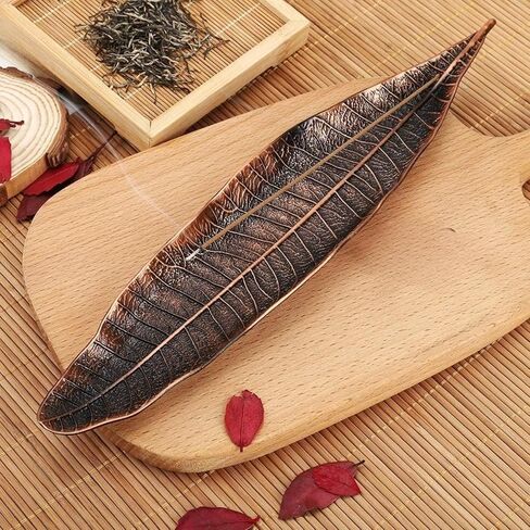 Incense Holder, Leaf Burner, Incense Ash Catcher, Incense Sticks Holder for Counters, Meditation Room, Yoga, Home, Office, Red Copper in Saudi Arabia