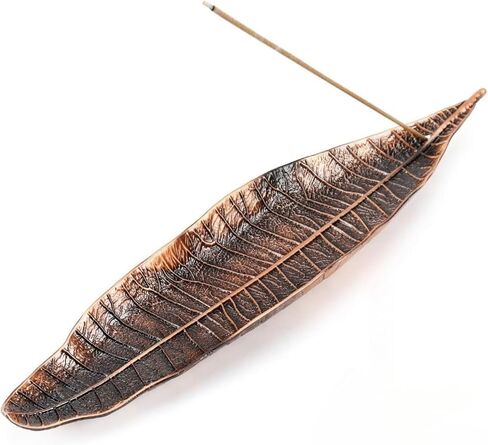 Incense Holder, Leaf Burner, Incense Ash Catcher, Incense Sticks Holder for Counters, Meditation Room, Yoga, Home, Office, Red Copper in Saudi Arabia