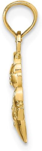 14K Yellow Gold Snowman with Scarf and Hat 2D Pendant (0.62 x 0.36 inches) in Saudi Arabia