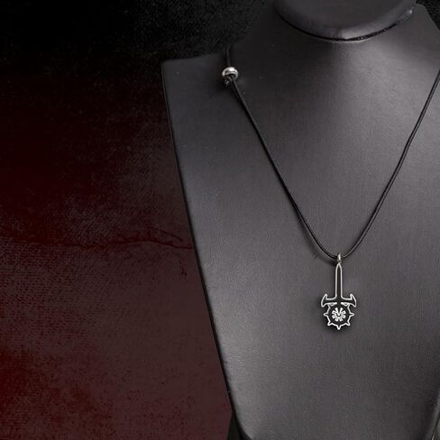 By Night Studios Sabbat Sect Vampire: the Masquerade Pendant Charm - Silver & Black Zinc Alloy with Braided Cord - 1.5" Pendant in Saudi Arabia