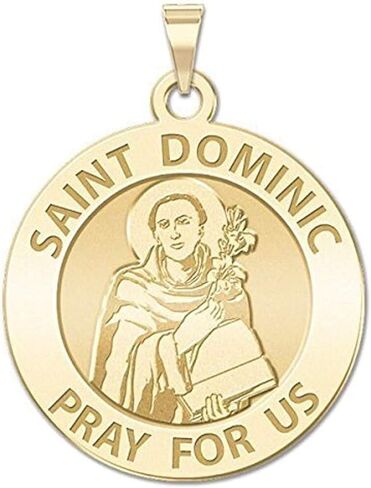 PicturesOnGold.com Saint Dominic Religious Medal - Available in Solid 10K And14K Yellow or White Gold, or Sterling Silver in Saudi Arabia