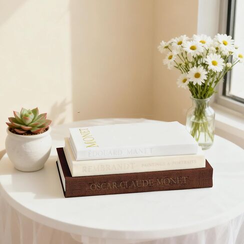 Beautiful Decorative Books, Set of 3 Linen Faux Book for Coffee Table, Aesthetic Fake/Faux Books for Home Decor, Photo Storage, and as a Keepsake Storage in Saudi Arabia