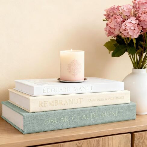 Beautiful Decorative Books, Set of 3 Linen Faux Book for Coffee Table, Aesthetic Fake/Faux Books for Home Decor, Photo Storage, and as a Keepsake Storage in Saudi Arabia