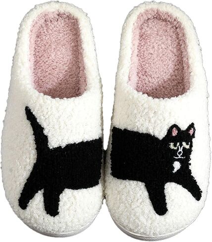 شباشب منزلية للرجال والنساء بتصميم الرسوم المتحركة الرجعية الناعمة القطيفة خفيفة الوزن سهلة الارتداء ومريحة للاستخدام الداخلي والخارجي للزوجين سهلة الارتداء ونعل مضاد للانزلاق in Kuwait