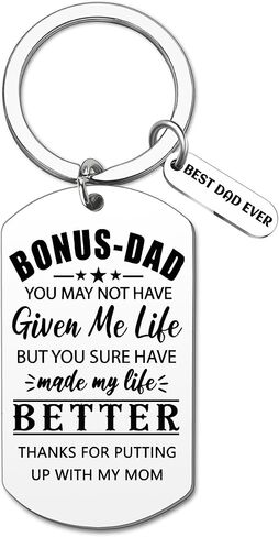 Step Dad Chriatmas Gifts Stepdad Gifts from Step Daughter Son Thank You Keychain for Step Daddy Cool Birthday Wedding Valentine's Day Christmas Gift for Father Adoptive Unbiological Dads Keychains in Saudi Arabia