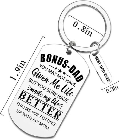Step Dad Chriatmas Gifts Stepdad Gifts from Step Daughter Son Thank You Keychain for Step Daddy Cool Birthday Wedding Valentine's Day Christmas Gift for Father Adoptive Unbiological Dads Keychains in Saudi Arabia