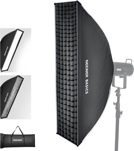 Neewer 24"x35" Rectangular Softbox, Quick Release Strip Soft Box with Bowens Mount, Diffusers, Grid, Bag, Compatible with Aputure 120d Compatible with Godox SL60w Q4 AS600B CB300B Q300, NS93P in Saudi Arabia