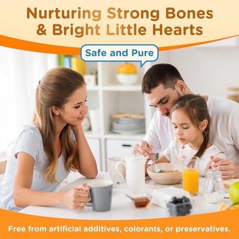 Vitamin D3 K2 Drops for Kids Liquid Supplement with Calcium, Omega 3, Zinc, Vitamin D3 K2 for Calcium Absorption Healthy Bones, Brain Development & Immune System, Non-GMO, Vegan, Orange Flavor 2 Fl Oz in Saudi Arabia