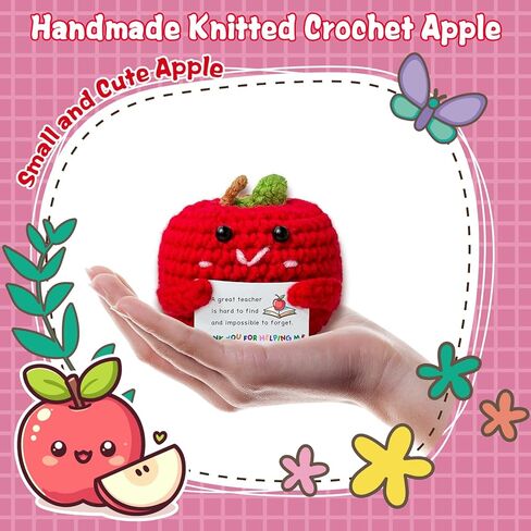Teacher Appreciation Gifts Mini Crochet Apples for Ladies, Suitable for Teacher's Day Graduation Ceremony Year-end Birthday Thank You Teacher Gifts in Saudi Arabia