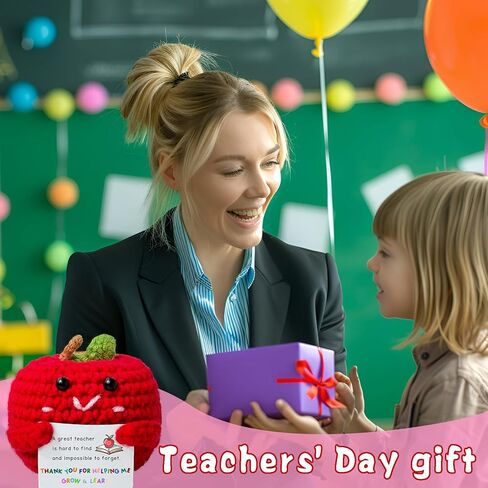 Teacher Appreciation Gifts Mini Crochet Apples for Ladies, Suitable for Teacher's Day Graduation Ceremony Year-end Birthday Thank You Teacher Gifts in Saudi Arabia