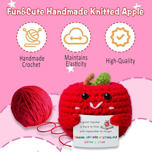 Teacher Appreciation Gifts Mini Crochet Apples for Ladies, Suitable for Teacher's Day Graduation Ceremony Year-end Birthday Thank You Teacher Gifts in Saudi Arabia