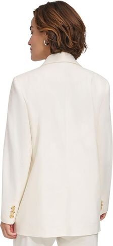 DKNY Womens Solid Linen One-Button Blazer White 12 in Saudi Arabia