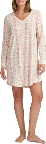 Karen Neuburger womens Plus Size Long Sleeve Nightshirt With Picot Trim in Saudi Arabia