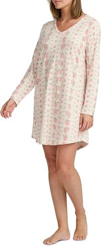 Karen Neuburger womens Plus Size Long Sleeve Nightshirt With Picot Trim in Saudi Arabia